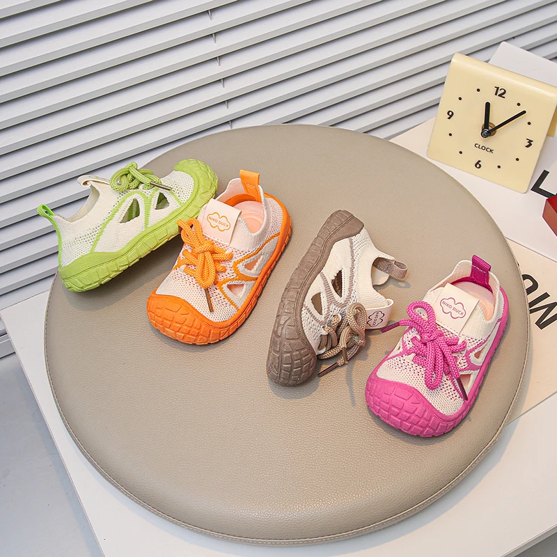 Toddler Walking Shoes Toes Capped Soft Sole Baby Casual Shoes Non-slip Breathable 2026 Summer New Kids Sports Sandals Trendy