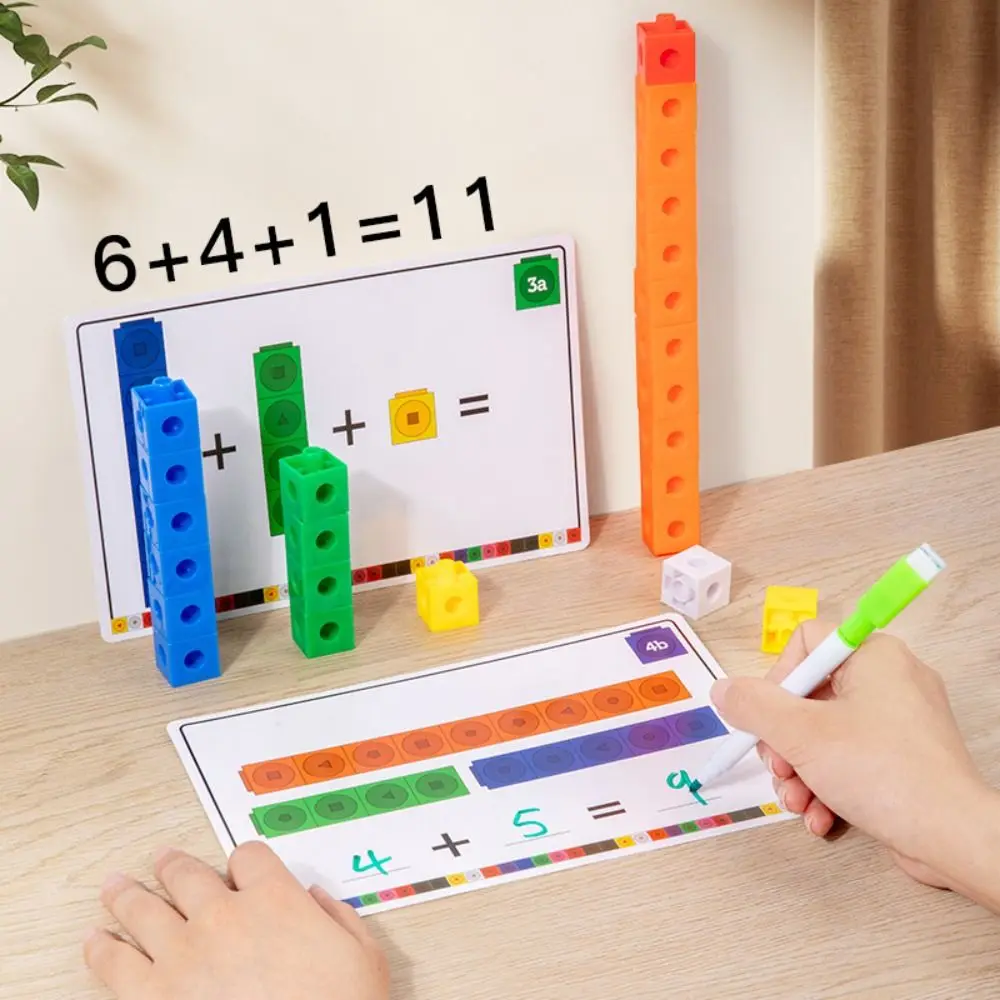Montessori Cube Puzzle Building Blocks Multilink Counting Stacked DIY Building Blocks Cube Model Learning
