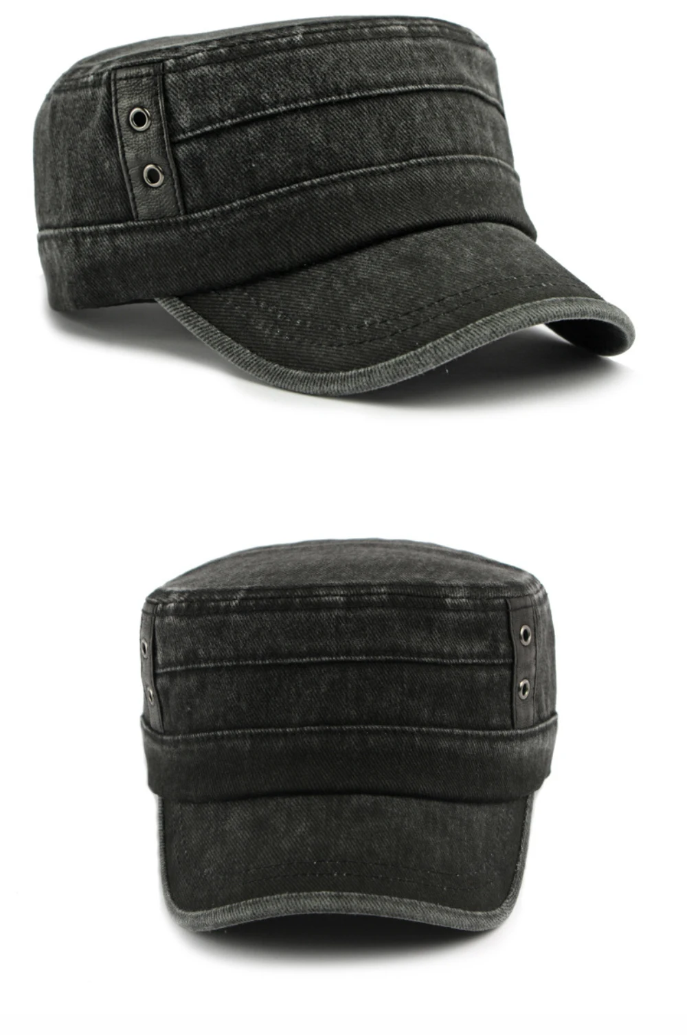 HT5083 Hochwertige Baseballkappe für Herren und Damen, neu, für alle Jahreszeiten, 100 % Baumwolle, Baseballmütze für Herren und Damen, verstellbare Militärkappe mit flachem Oberteil – Detail 8