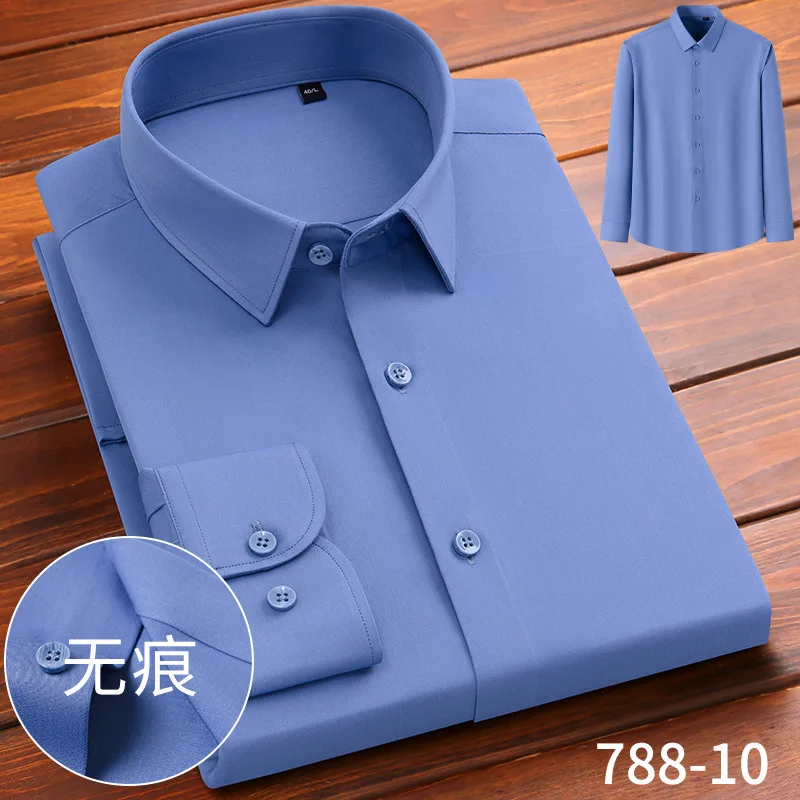 Men\'s short-sleeved shirt Spring summer Modal long-sleeved formal business casual non-ironing without trace high quality fashion