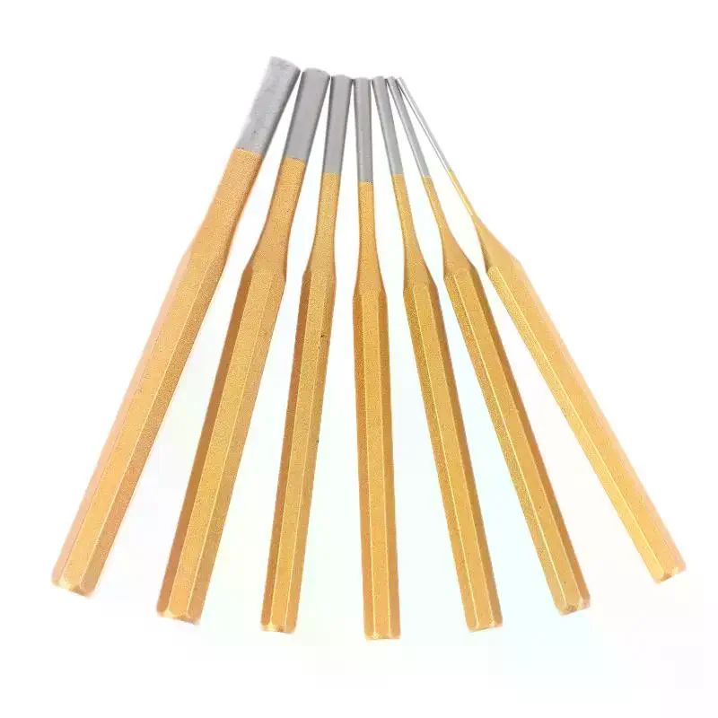 2-10mm Brass Roll Pin Punch Set 2-10mm Heavy Duty Remover Chisel Cone Machinery Repair Hand Tool view 3