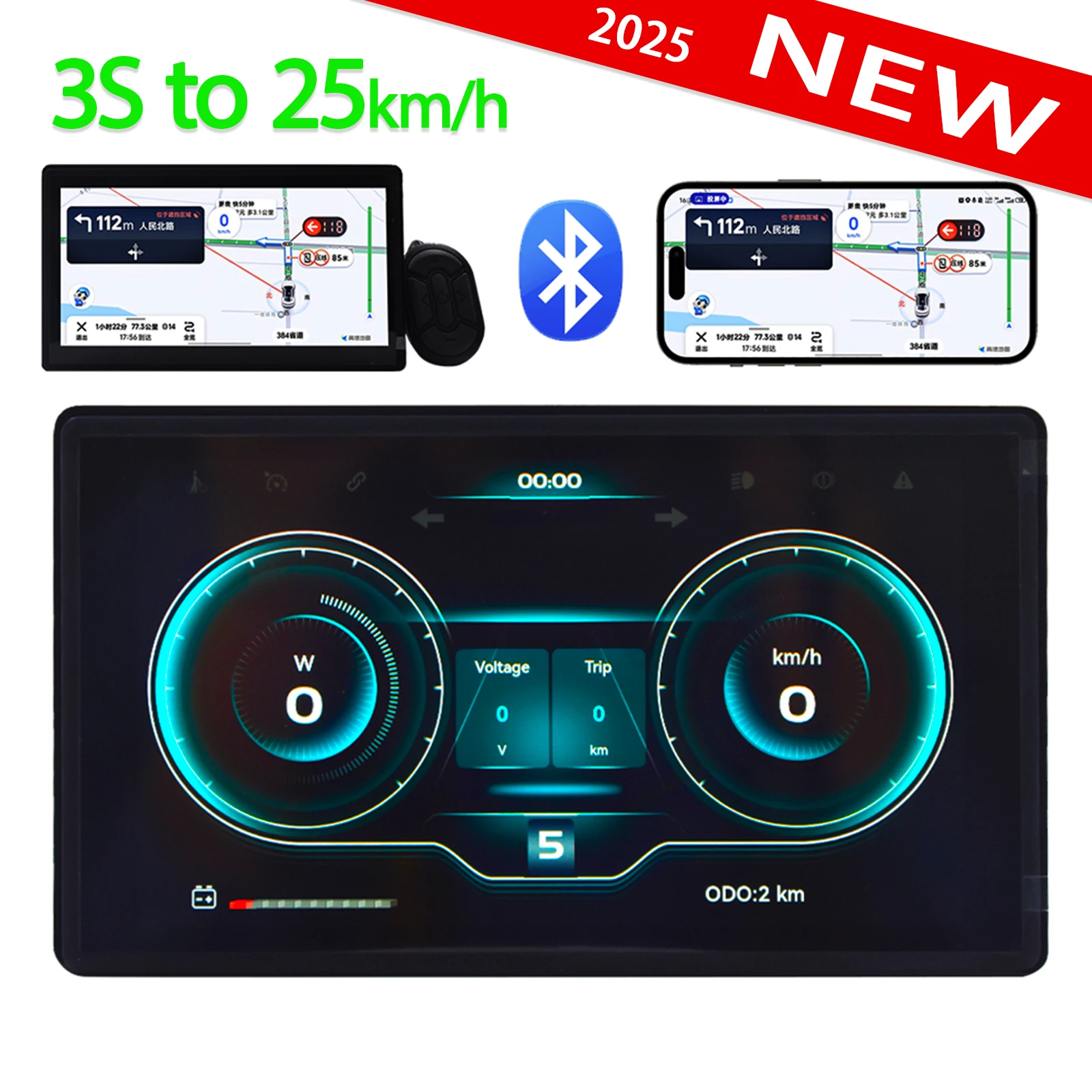 H8 NEW【UART2】 Electric Bicycle Computer Screen projection navigation Digital Stopwatch Speedometer for Ebike Cyclling Odomete