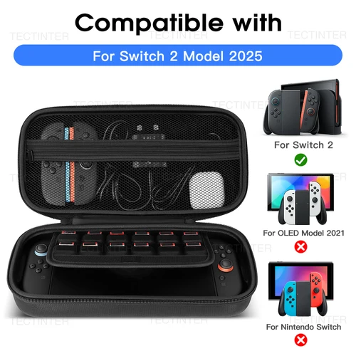 Imagen 2 del producto Bolsa de almacenamiento grande para consola Nintendo Switch 2, funda protectora portátil de viaje, bolsa para accesorios de juego Switch 2