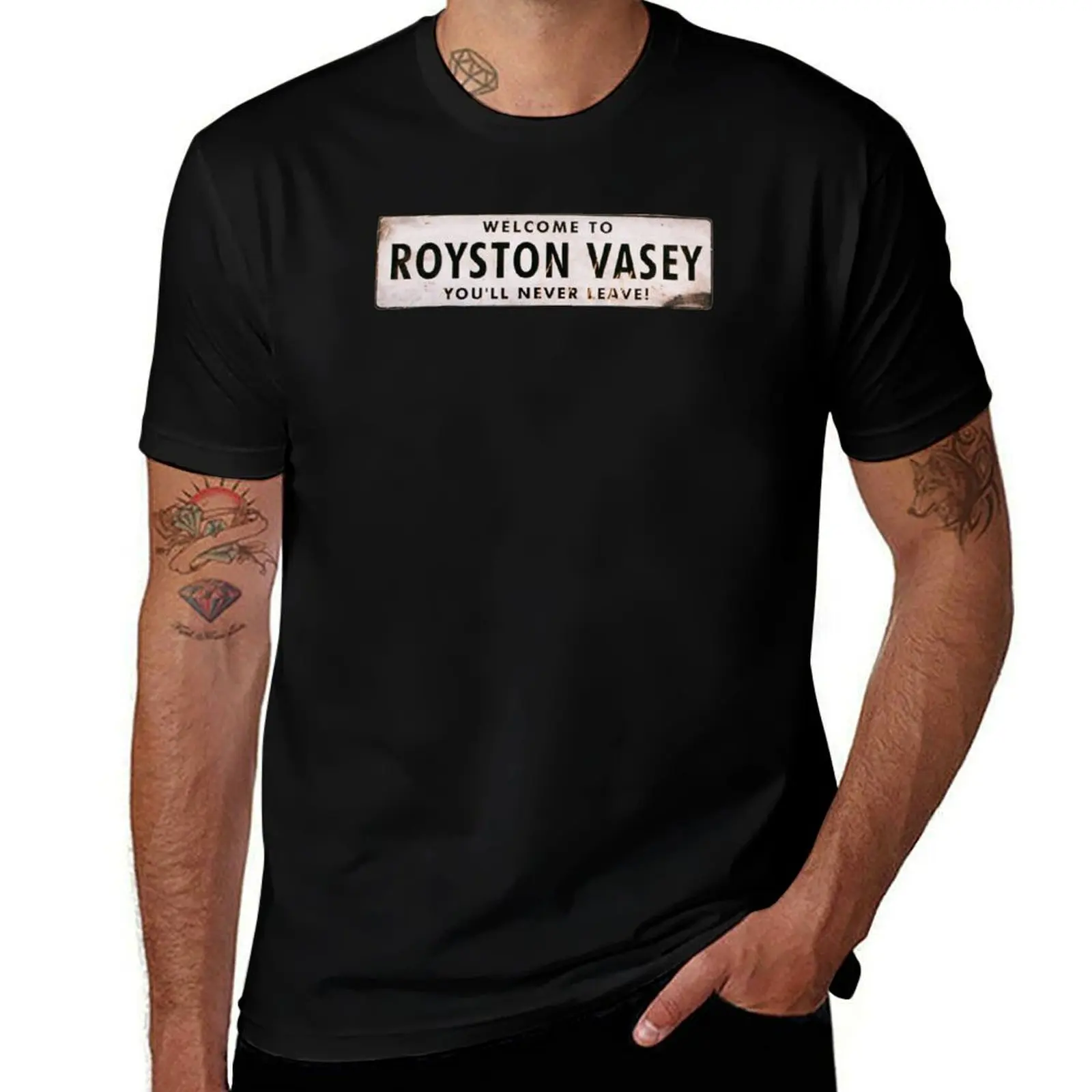 Royston Vasey Sign - The League of Gentlemen T-Shirt kawaii clothes quick-drying men workout shirt