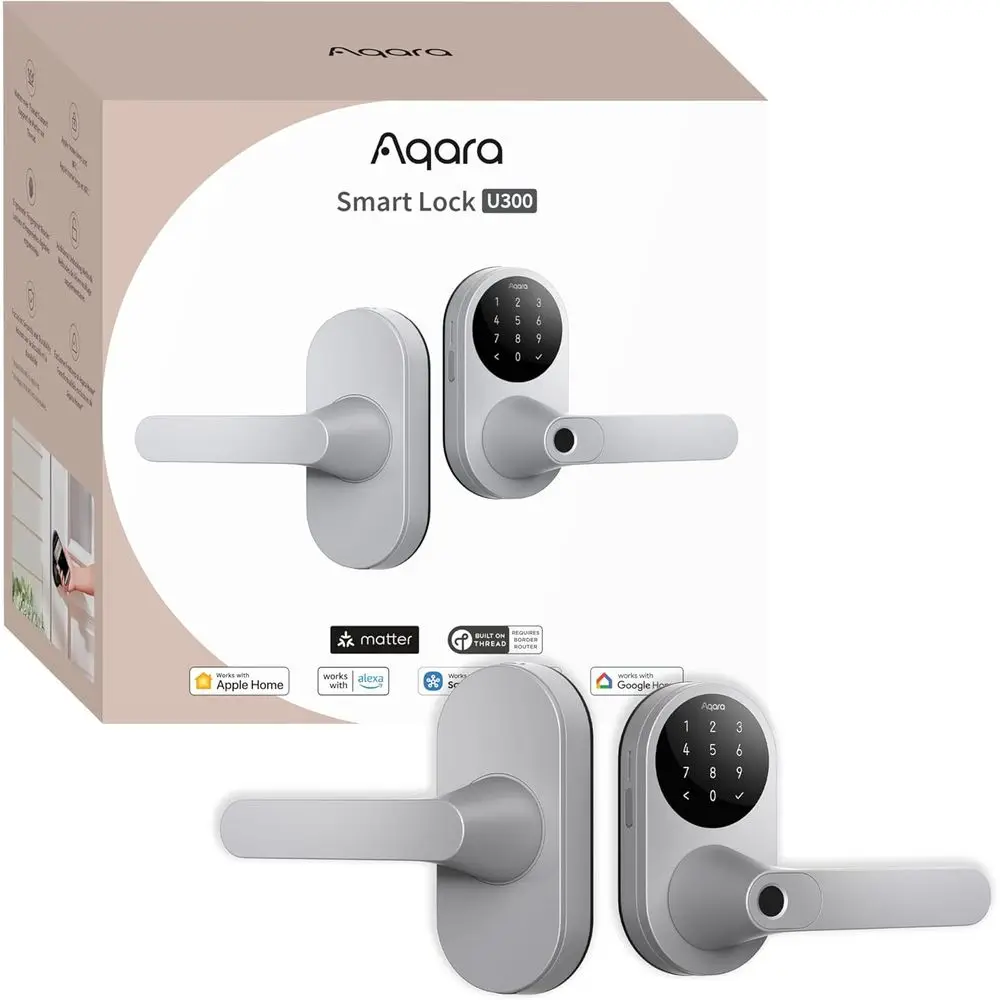 

U300, ingerprint KeylEntry Door Lock with Handle, Matter Over Thread with Home Keys, Touchsn Keypad, Smart Lever Lock Supports H