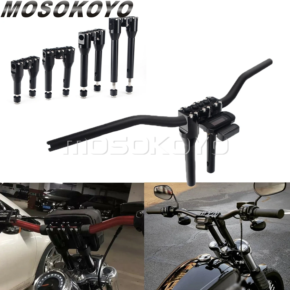 25mm-38mm Club Style Modular Handlebar T Bar Handle Bar Riser for Harley Touring Bobber Chopper Cafe Racer Street Bob Handlebars