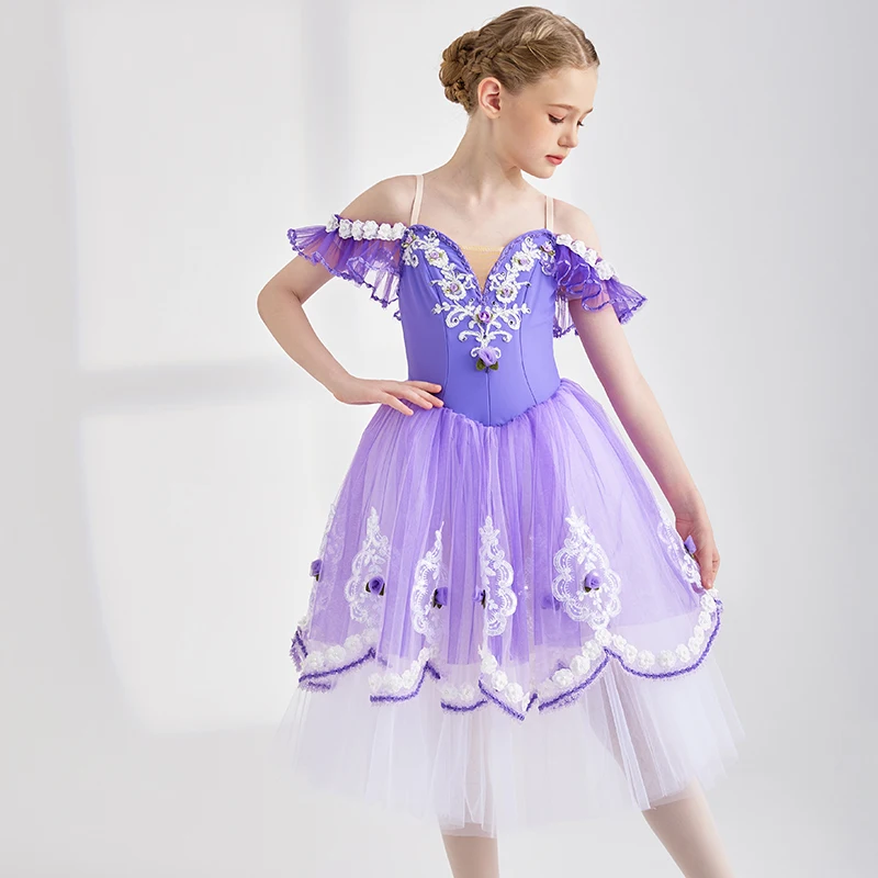 

hot selling Kids Girls Children Women Adult Performance Wear Purple 5 layers Ballet Tutu Costumes