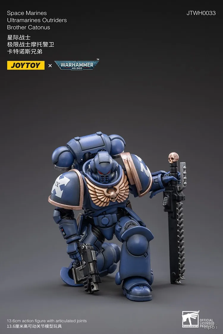 【UA】JOYTOY Warhammer 40k Scale1/18 Action Figures Space Marines UltramarinesOutriders Brother Catonus Models Toys Gifts view 4