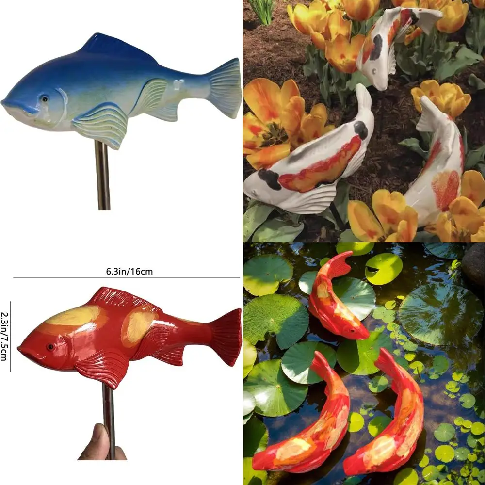 

Resin Koi Fish Garden Sculptures Set of 3, Outdoor Patio Yard Lawn Pond Decor