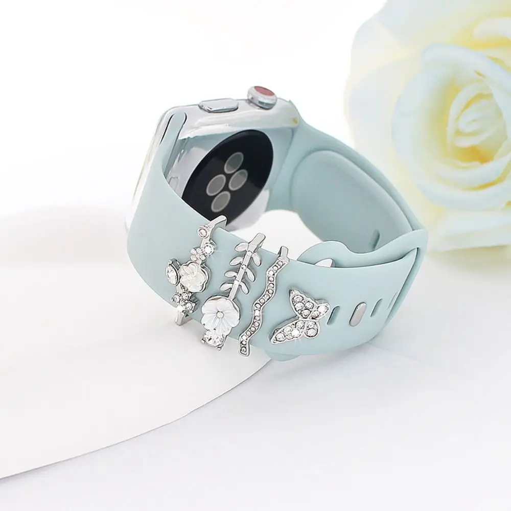 Diamond Strap Decorative Ring Jewelry Watch Band Metal Charms Decor Accessories Fashion Ornament for Apple Watch Band Watch Band
