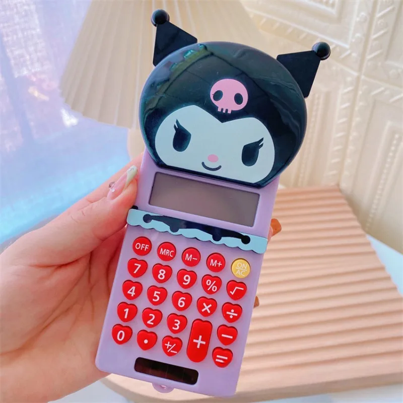 Kawaii Anime Sanrio Hello Kitty Kuromi Mini Portable Calculator Cartoon Cinnamoroll My Melody Student Mini Small Calculator