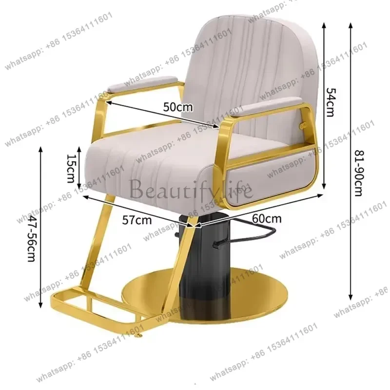 LSModern Black Barber Chair Stylish Minimalist Premium Swivel Hairdresser Chair Comfy Design Silla De Barbero Salon Furniture