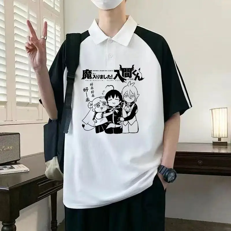 

New Iruma-Kun Possessed Turn-Down Collar Unisex Summer Anime Merchandise Suzuki Iruma Polo Shirt