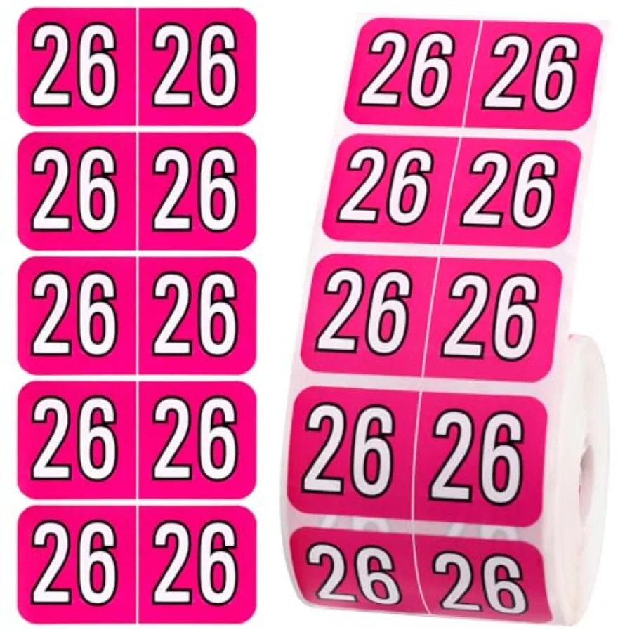 

500pcs 2026 Year Stickers, 3/4x1-1/2 Inch File Folder Labels 26 Year Colo Self-Adhesive Medical Chart Number Stickers for Tab F