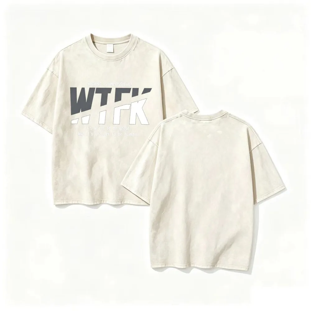Edition Men's Vintage Loose-Tee Shirt - Street Hip-Hop Punk Style - Casual Cotton Short-Sleeved Rustic Washed Shirt