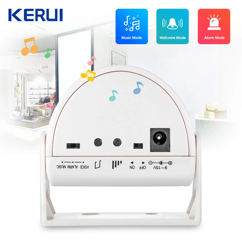 sensor-de-movimento-pir-sem-fio-kerui-com-fonte-de-alimentacao-32-musicas-selecionaveis-campainha-de-boas-vindas-alarme-antifurto