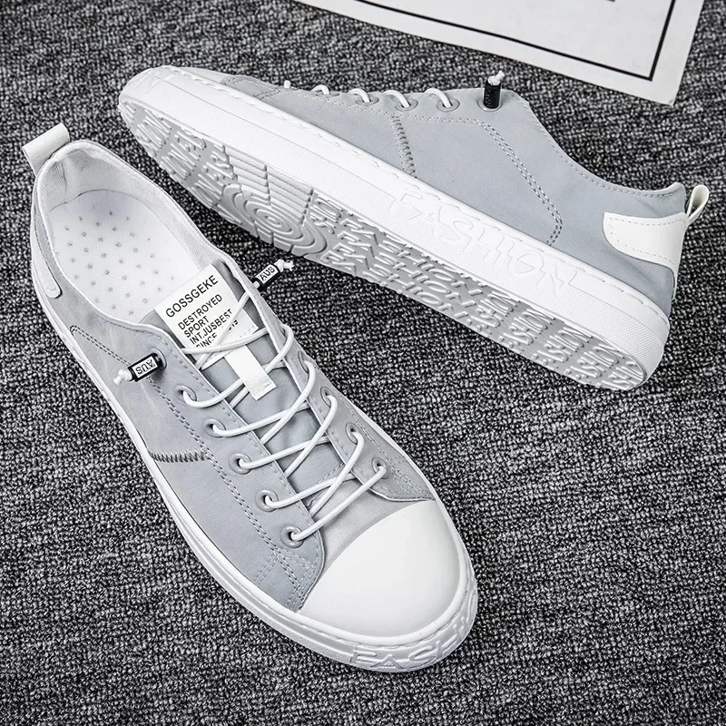 Ice injgrill-Chaussures en toile pour hommes, baskets de qualité supérieure, tendance masculine, petites chaussures blanches pour hommes, chaussures