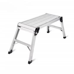 Work Platform Step Ladder Heavy Duty Foldable Aluminum Platform 330 LBS Capacity Horse Stool Household Folding Car Wash Table