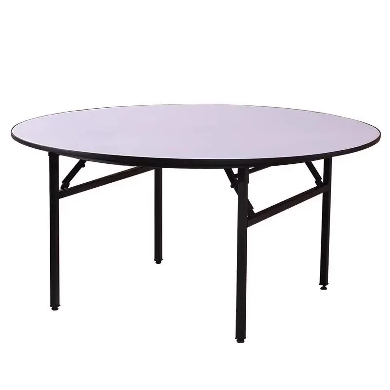 Hotel tables and chairs restaurant countertops folding round table hotel dining table simple banquet multi-layer board PVC round