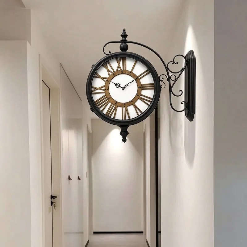 Double-sided Wall Clocks Living Room Wall-mounted Clocks Creative Minimalist Silent Wall Clock Nordic Home Decoration Clock