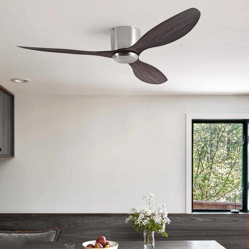 FUMANJIA Ultra-Thin DC Ceiling Fan with Remote - 6-Speed Silent, 3 ABS Blades, Ideal for Low Ceilings & Minim Spaces（No Light）