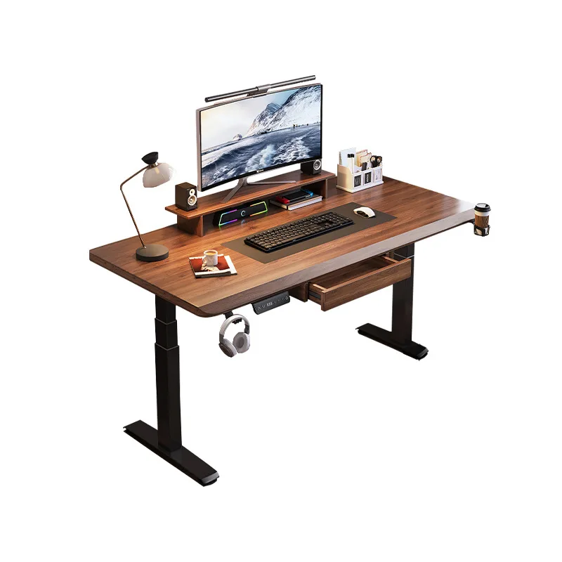 

Bevel Drawer Electric Lifting Solid Wood Smart Computer Study Table Home Office