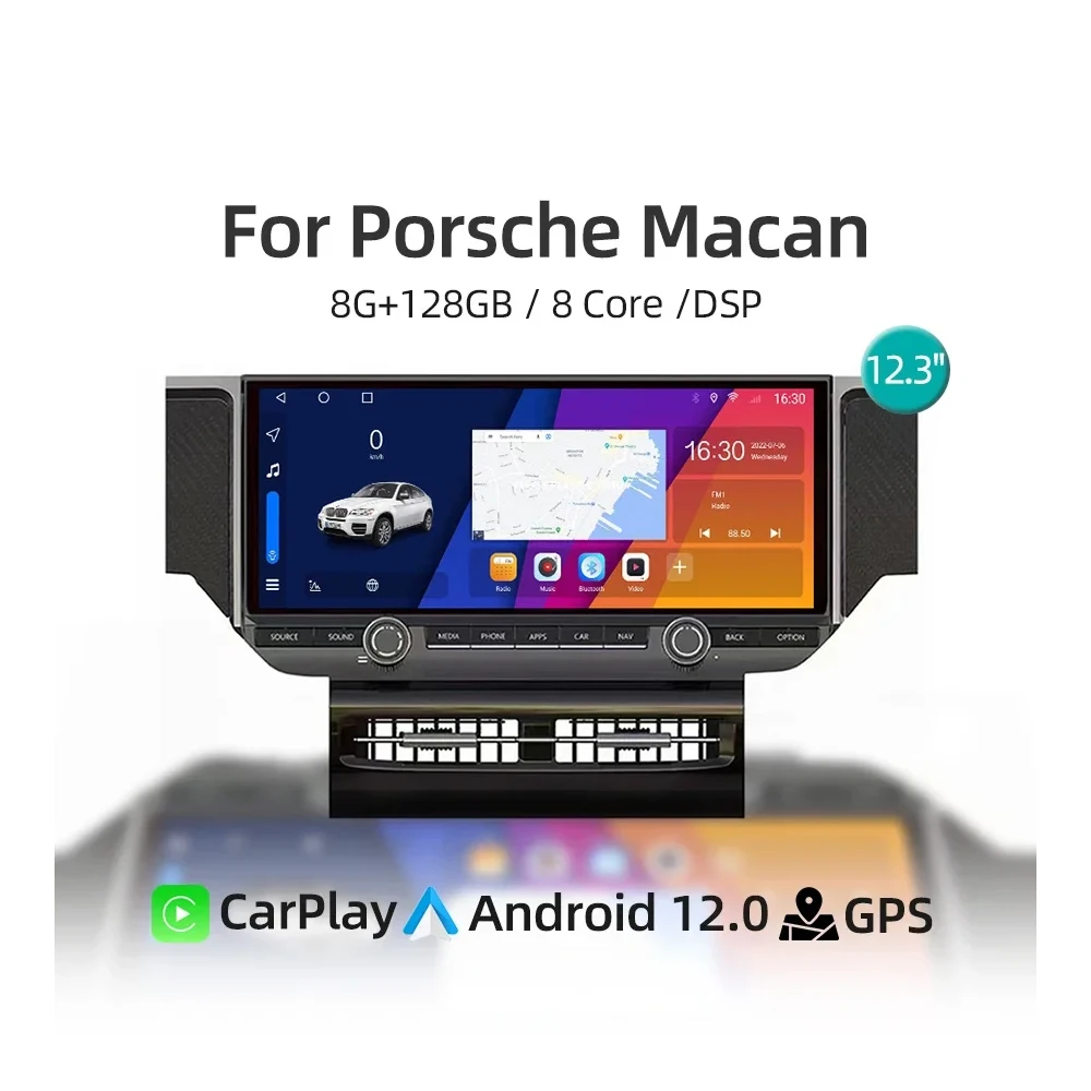 

12.3" Android 13 Carplay Multimedia Video Player Car Radio For Porsche Macan 2011-2015 GPS Navigation Stereo 4G WiFi IPS Screen