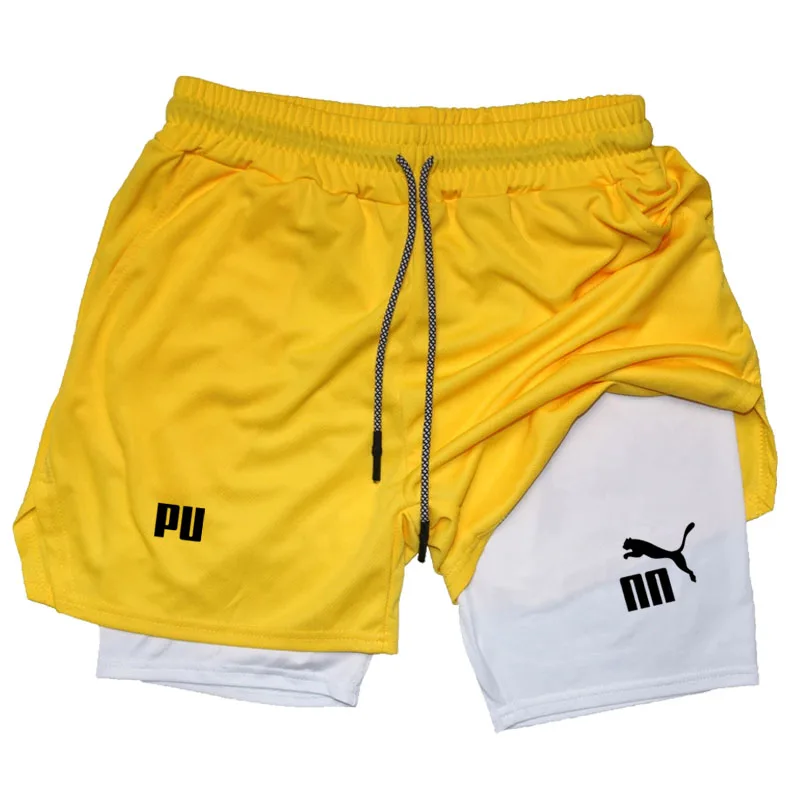 Men\'s Running Shorts Jogging Casual Sports Shorts Mens Gym Fitness Training Shorts Brand Print