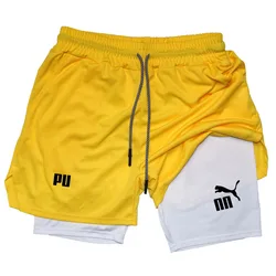 Men's Running Shorts Jogging Casual Sports Shorts Mens Gym Fitness Training Shorts Brand Print