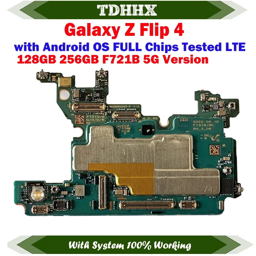 5G Version Motherboard With Chips For Samsung Galaxy Z Flip 4 F721B Unlocked Mainboard High Quality Logic Board