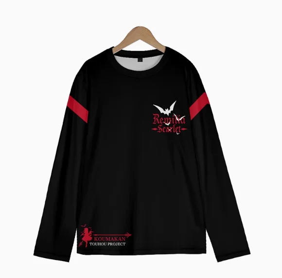 Camiseta de manga larga del Anime Touhou Project Remilia Scarlet para hombre y mujer, disfraz de Cosplay, Tops sueltos informales para estudiantes, 2024