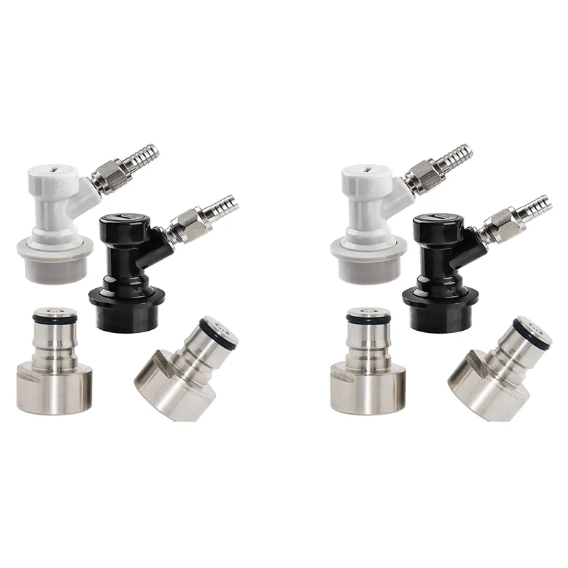 

4X Ball Lock Keg Coupler Adapter Ball Lock Quick Disconnect Conversion Kit Keg Coupler 5/8 Thread Stainless Steel Gas