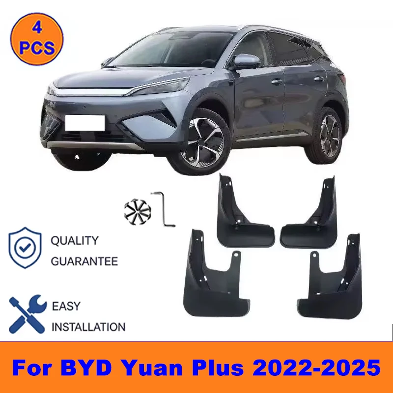 

4Pcs Mud Flaps For BYD Yuan Plus 2022-2025 - Splash Guards Front&Rear Wheel Fender Mudguards Car Exterior Protection Accessories