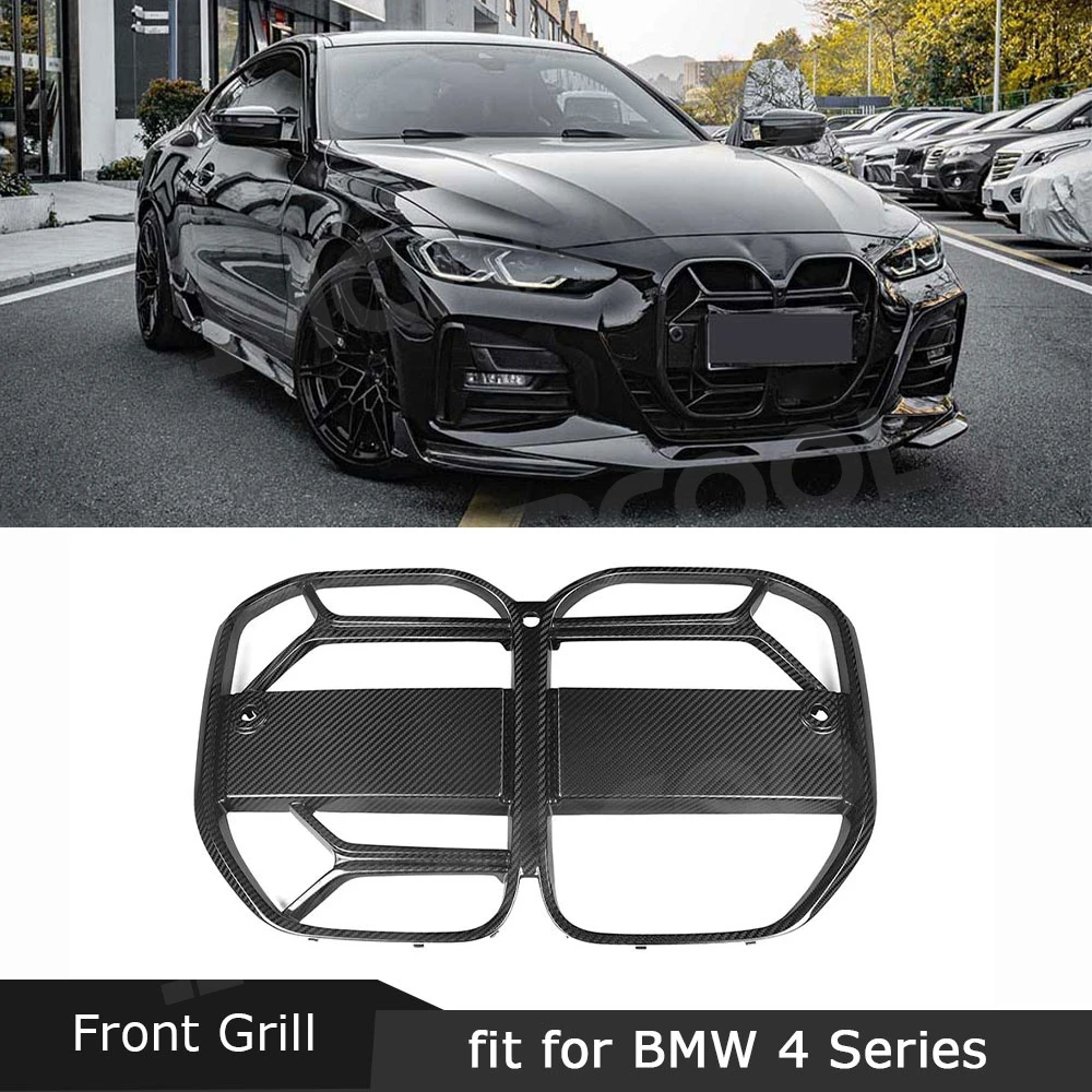 

For BMW G22 G23 Coupe 2021+ Dry Carbon Fiber Front Grille with ACC Hole Car Bumper Grill Mesh Auto Racing Grid Accessories