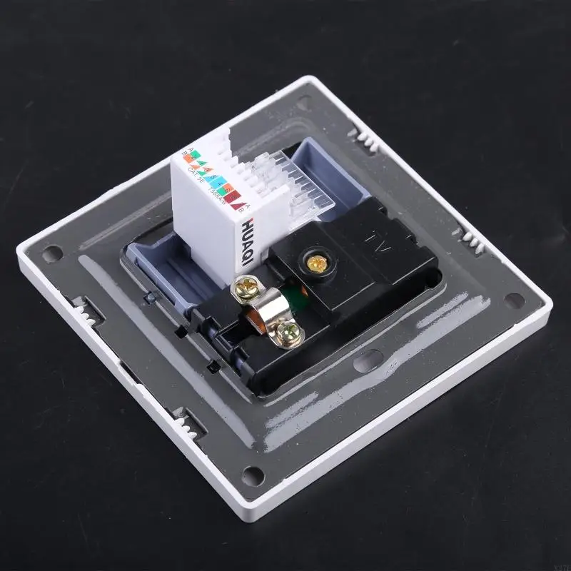 X37E RJ45 Adapter+TV Antenna Coaxial Wall Mount Output Faceplate Panel Socket