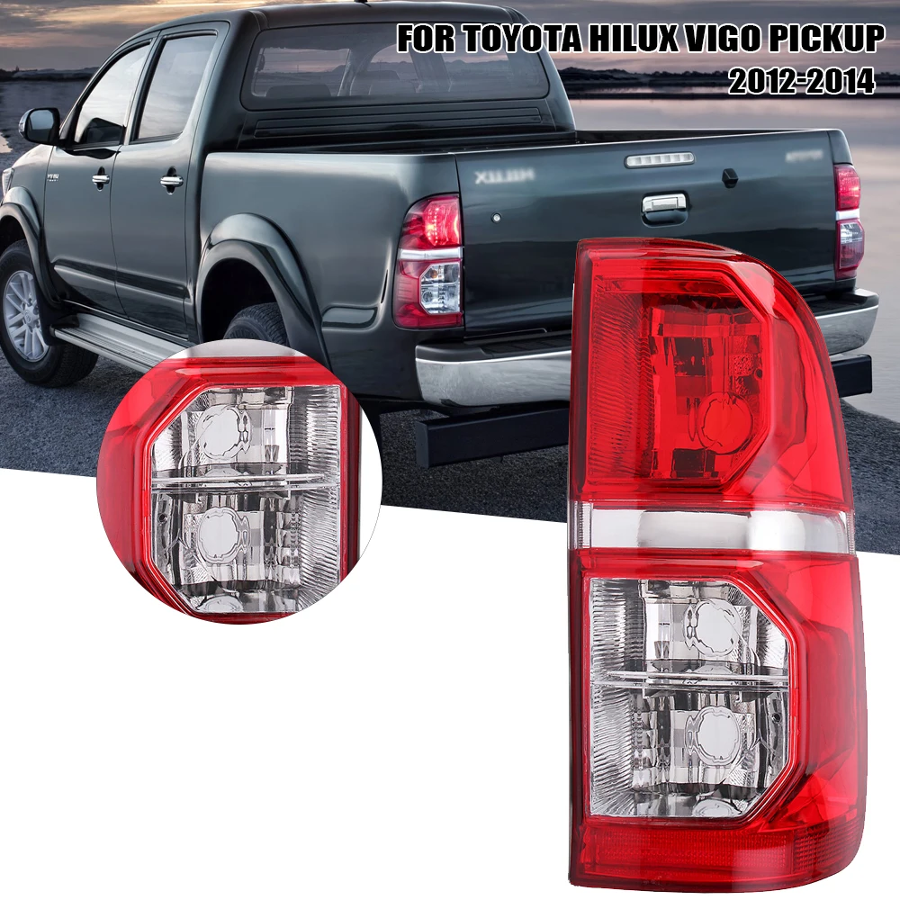 Red Tail Lamp for TOYOTA Hilux VIGO Pickup 2012-2014 Left/Right Side Rear Brake Light with Wire Harness Installation Kit