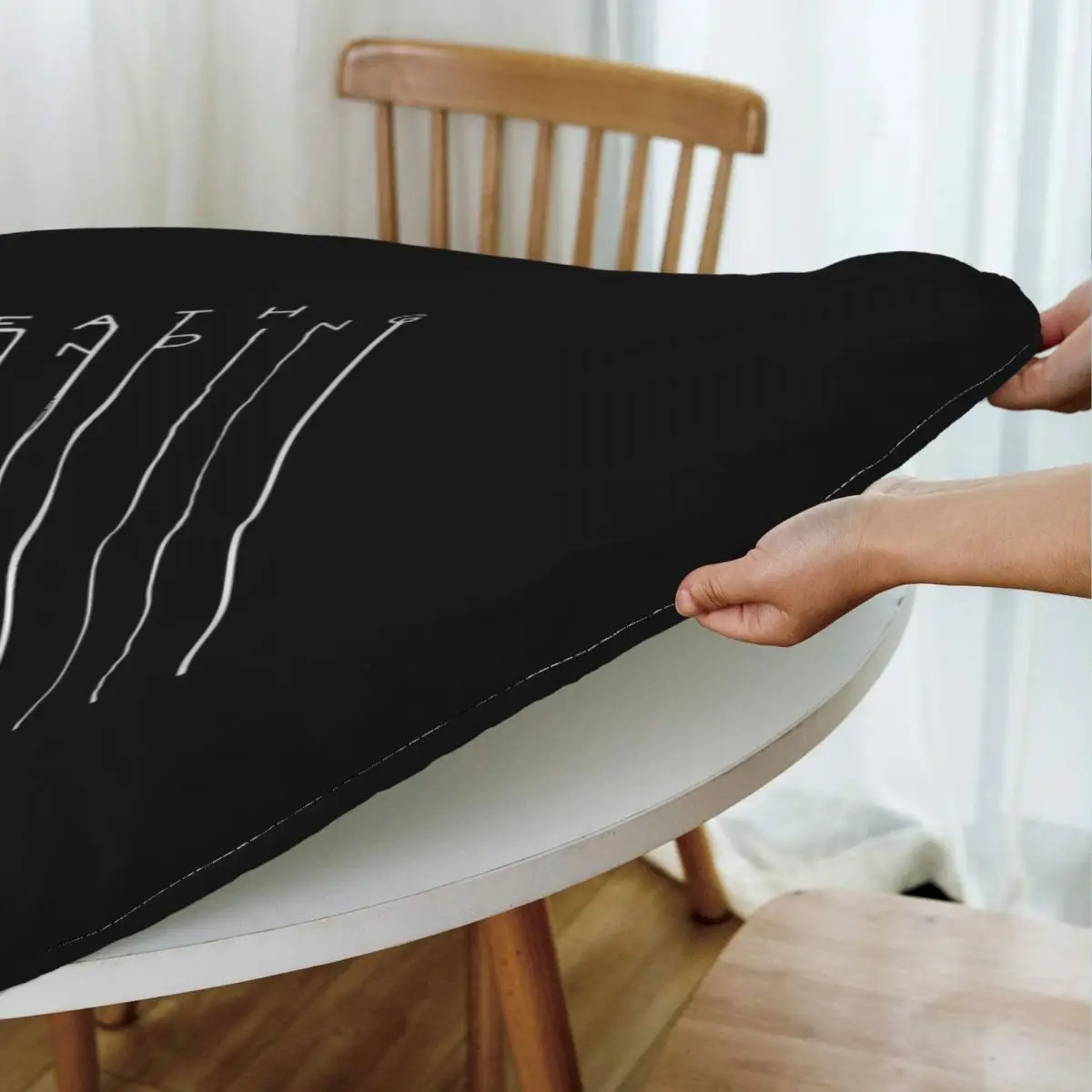 White Death Stranding Game For Fans Waterproof Round Tablecloth Oilproof Table Cloth for Kitchen Events Dining Table Cover