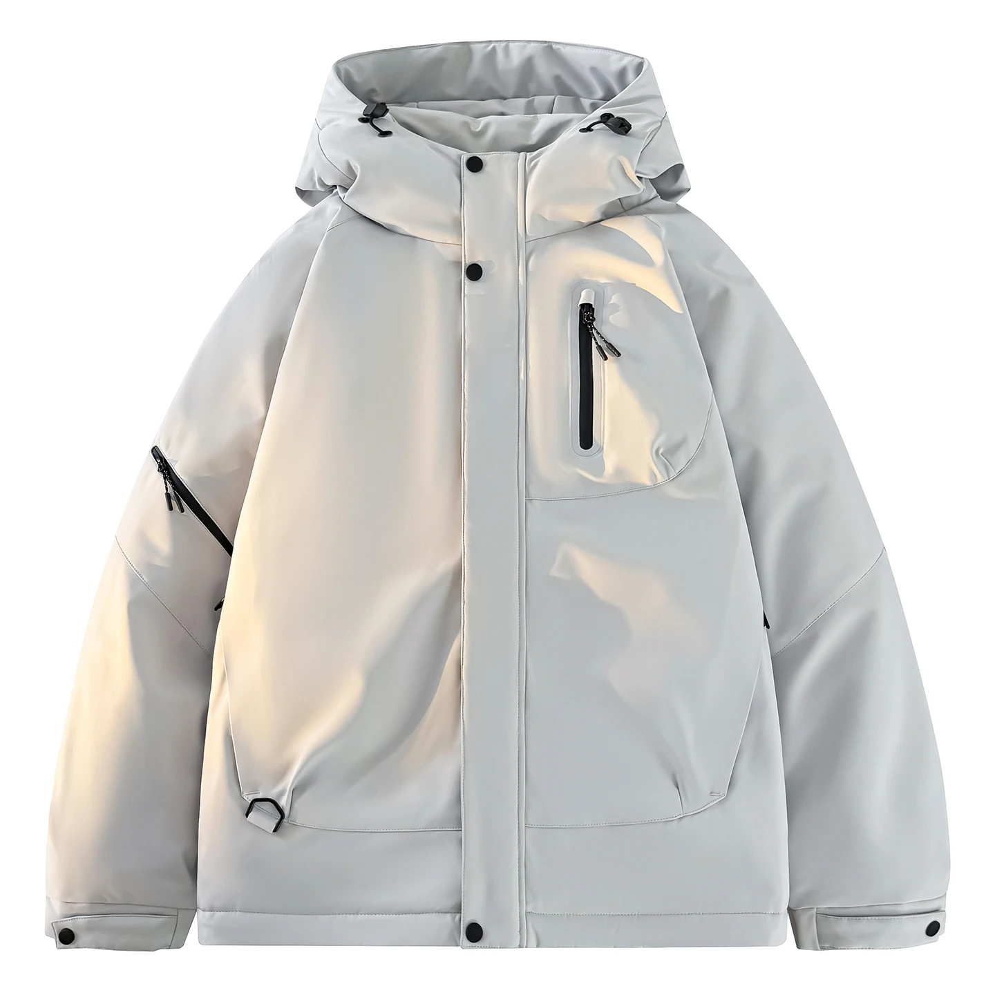 Outdoor Windproof Warm Hooded Duck Down Jacket 2025 Winter Men's Solid Casual Thicken Puffer Coat Street Wear Padded Top Clothes