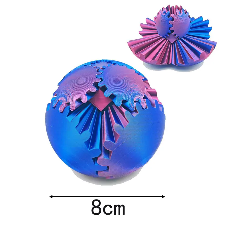 3D-geprinte Versnelling Bal Spin Bal Voor Autisme Adhd Angst Kleurrijke Draaiende Bal Fidget Spinner Stress Reliëf Speelgoed