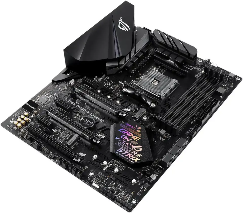 لوحة أم ASUS ROG STRIX B450-F GAMING B450 مقبس AM4 ذاكرة DDR4 سعة 64 جيجابايت لمعالجات Ryzen 5 5600X و5500 و4700 و3600 و3900 و2600 و5700 M.2 ATX - 5