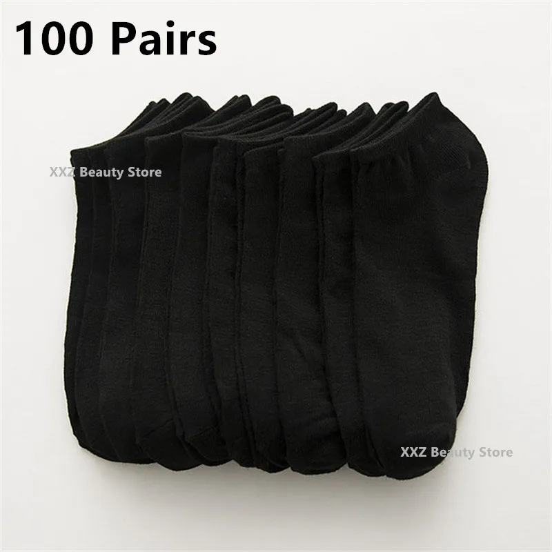 10/50/100 Pairs Women Men Boat Socks Invisible Low Cut Non-slip No-show Ankle Socks Solid Color Casual Breathable Wholesale  ﻿