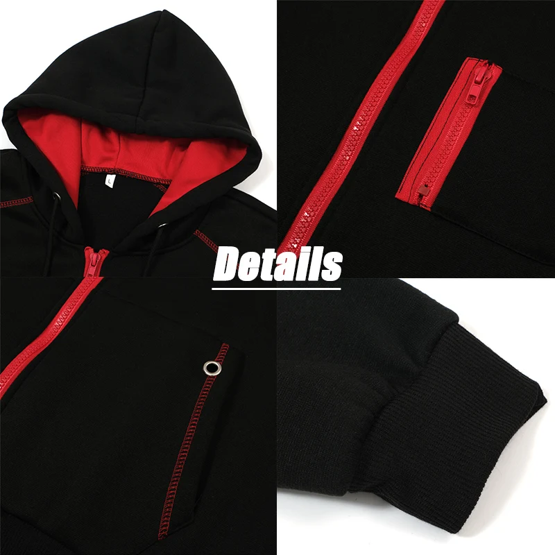 Men's Long Sleeve Zip Up Hoodie Casual Athletic Sweatshirt Hooded Jacket with Pockets Spring Fall Warm Fleece Lined Coat Outwear - Image 6