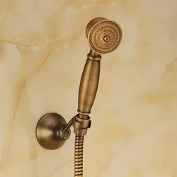 Antique Bronze Classical Telephone Held Shower Head 1.5M stainless steel shower plumbing hose brass shower holder hand shower