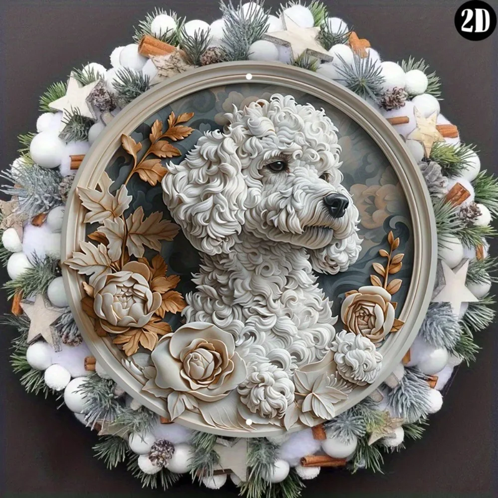 

Waterproof Aluminum Poodle Dog Wall Art, Weather Resistant, Outdoor and Indoor Decor for Club, Tavern and Home Decoration