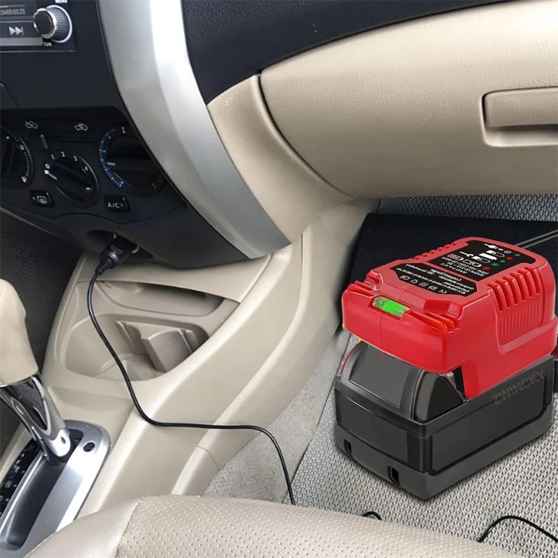 für Milwaukee 18V Lithium-Batterie Kompaktfahrzeug-Ladegerät DC 12V/24V Tragbares Autoladegerät für Milwaukee 48-11-1852 48-11-1811 – Detail 6