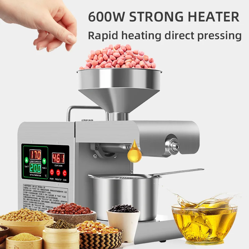 Oil Press Home Automatic Multifunctional Commercial Dreg Peanut New  Machine Intelligent Press Machine X8S