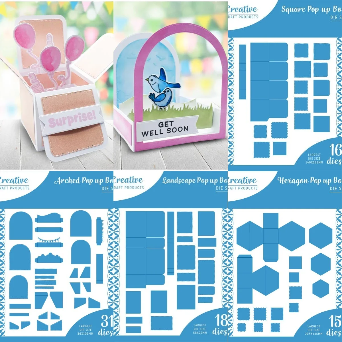 

2025 NEW Cutting Dies Scrapbook Diary Decoration Stencil Embossing Template DIY Greeting Arched Square Hexagon 3d Card Creator