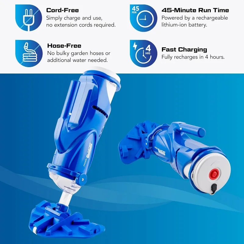 Catfish Ultra (Gen2) Cordless Pool Vacuum, Increased Power & Capacity,Rechargeable,Manual,Battery-Powered, Swimming Pool Cleaner