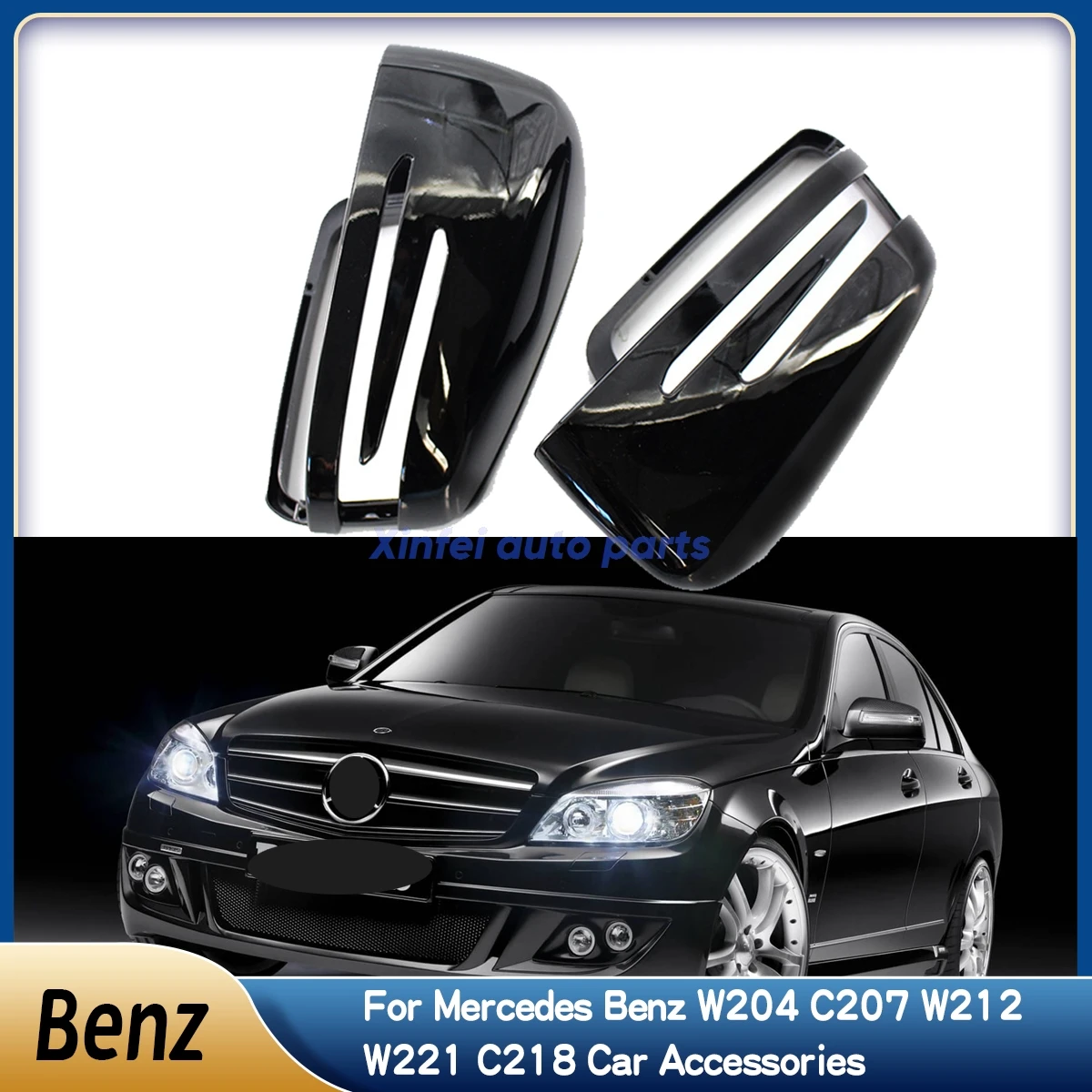

Rearview Mirror Cap Wing Side Mirror Cover Housing Fit For Mercedes Benz W204 C207 W212 W221 C218 Car Accessories
