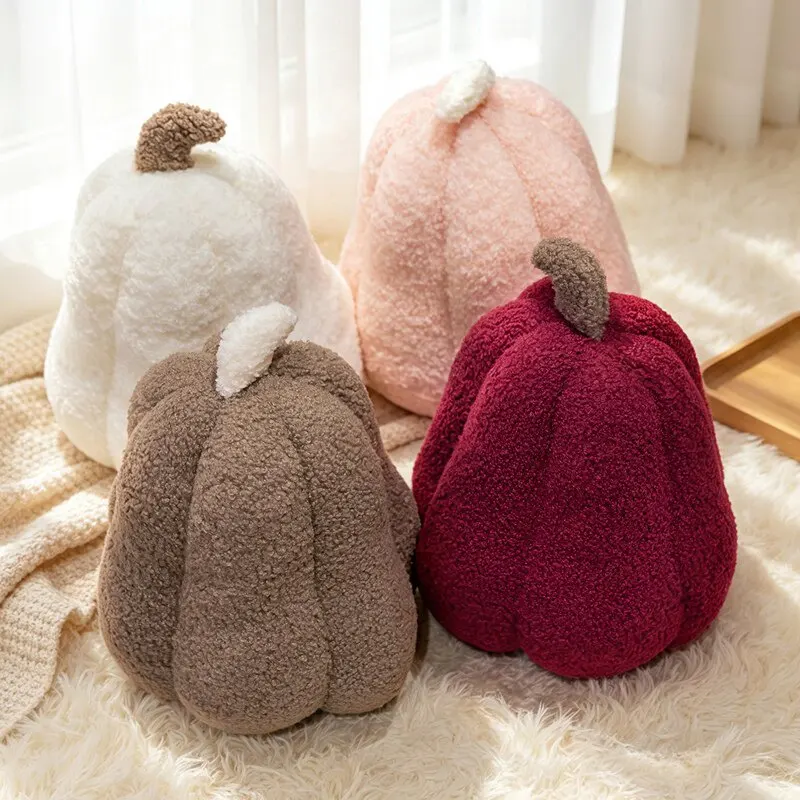Cute Ins Pumpkin Plush Pillow Cushion for Sofa Living Room Window Seat Bedroom Decorative Throw with Filling Core